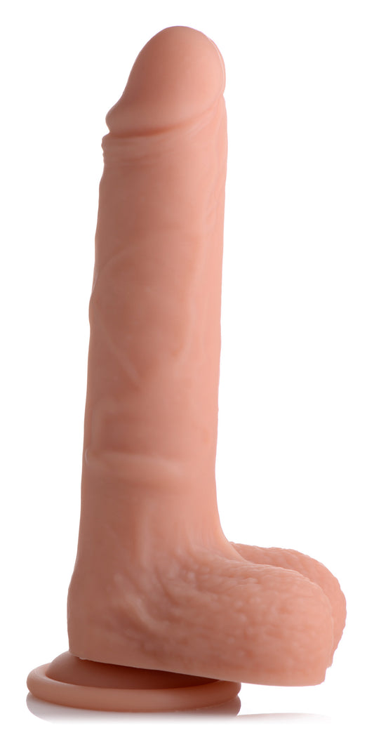 Vibrating and Rotating Remote Control Silicone Dildo with Balls - 8 Inch - UABDSM