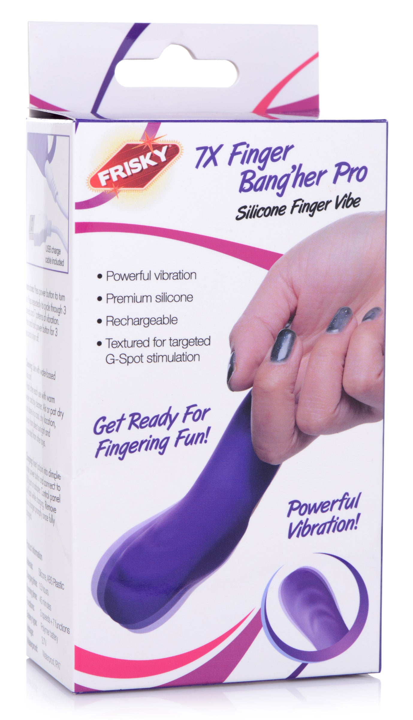 7X Finger Bang Her Pro Silicone Vibrator - Purple - UABDSM