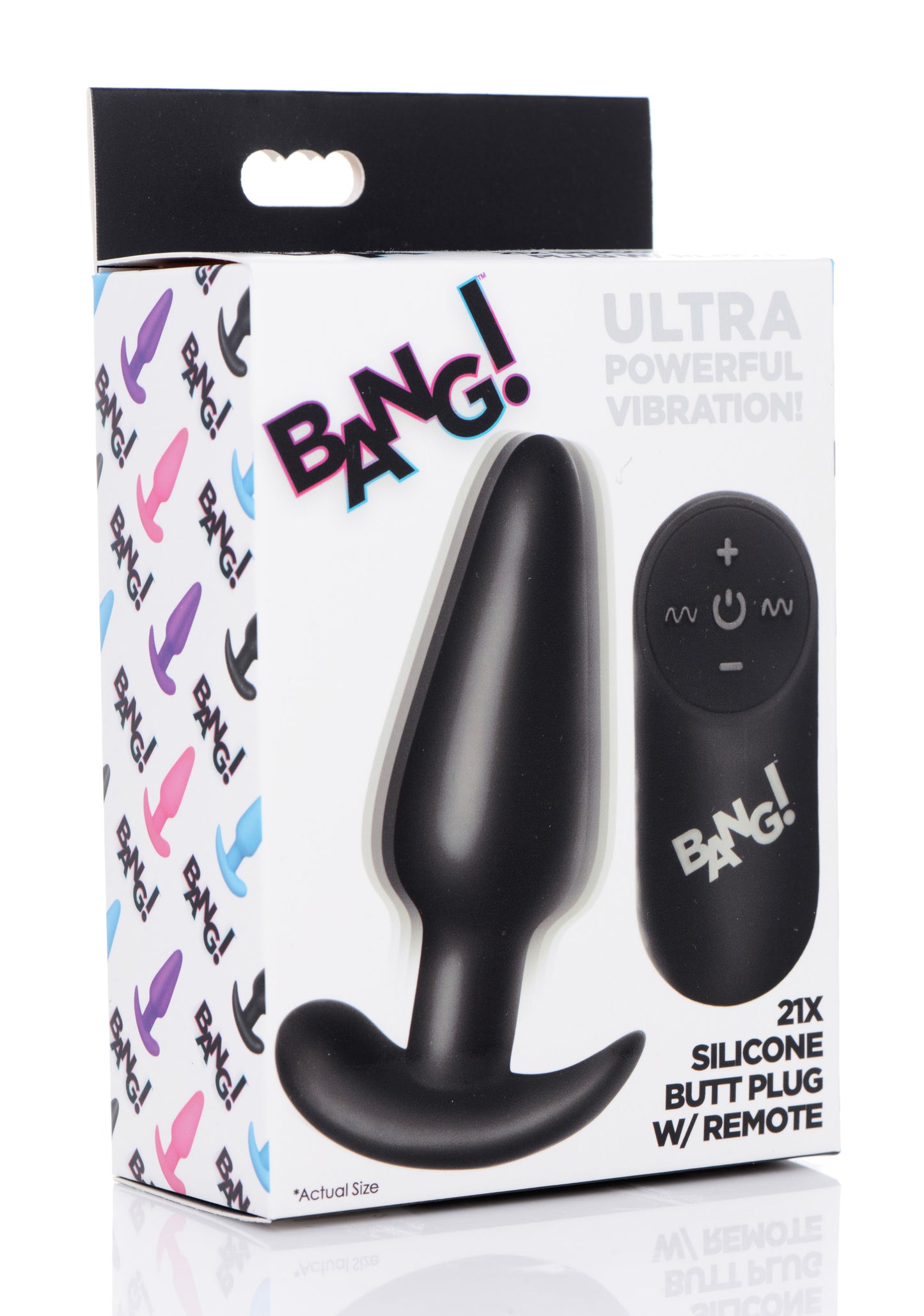 Remote Control 21X Vibrating Silicone Butt Plug - Black - UABDSM