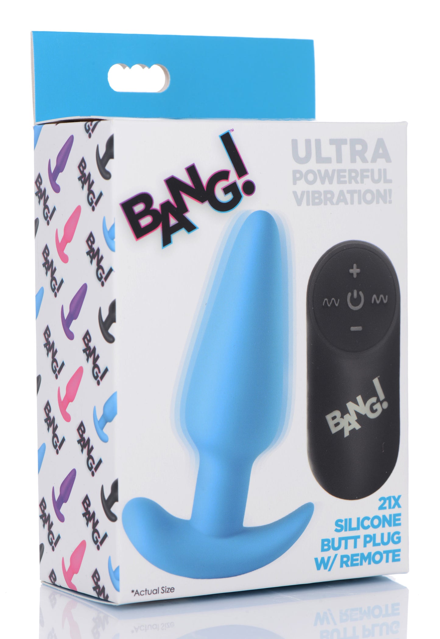 Remote Control 21X Vibrating Silicone Butt Plug - Blue - UABDSM