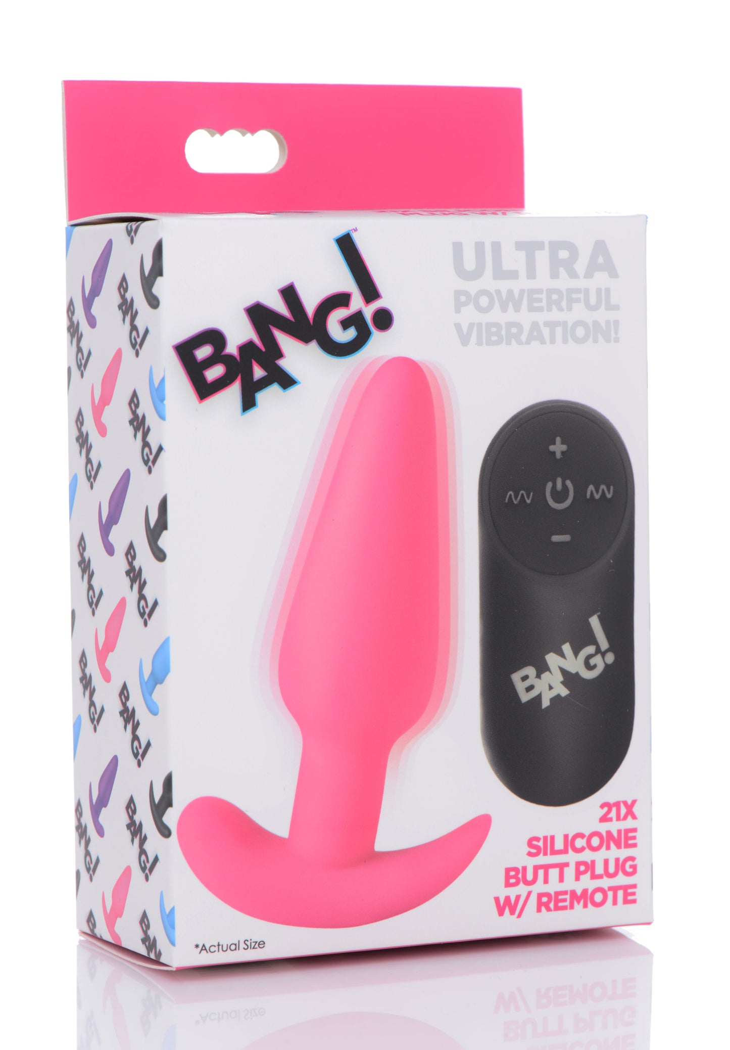 Remote Control 21X Vibrating Silicone Butt Plug - Pink - UABDSM