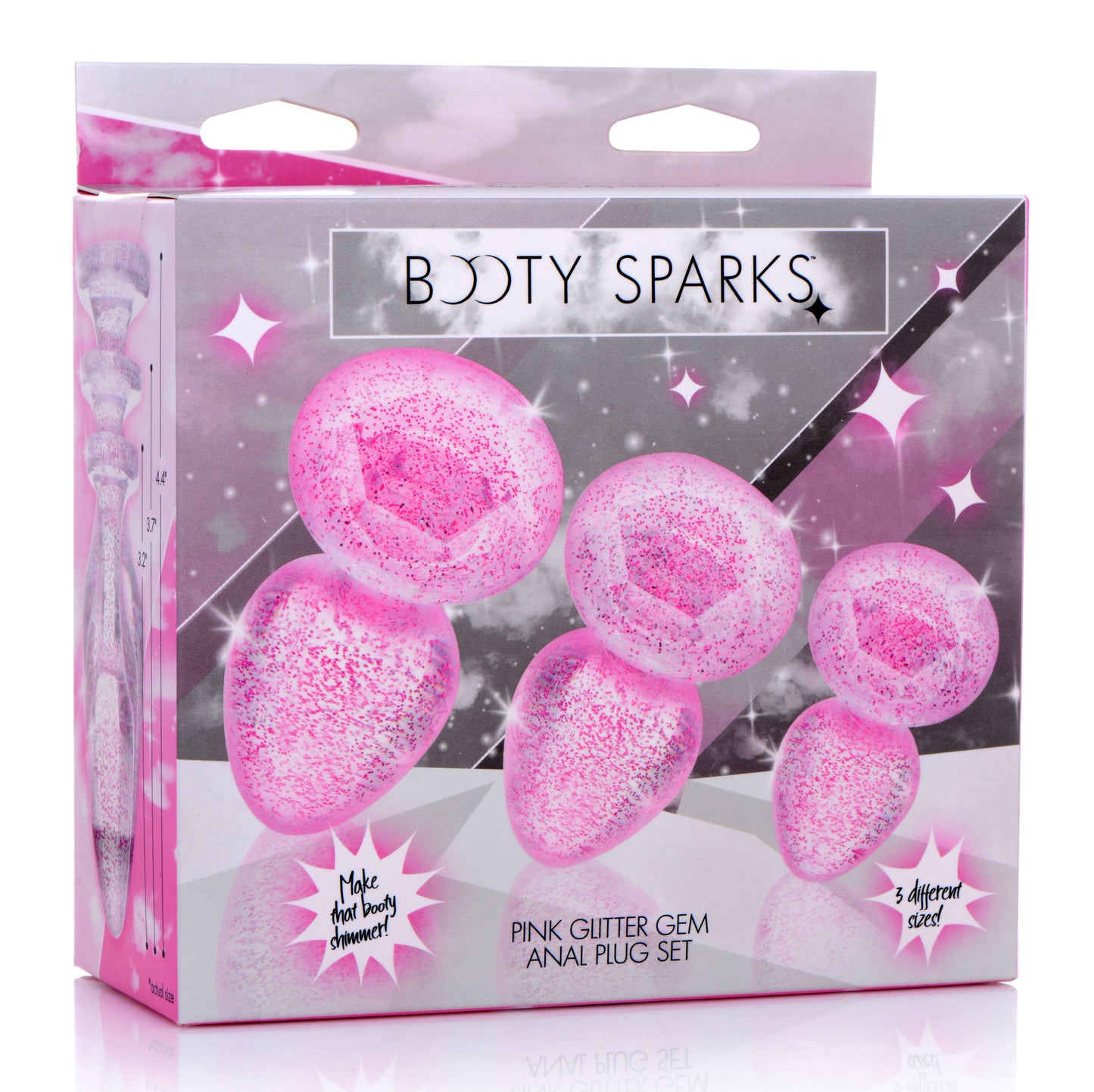 Glitter Gem Anal Plug Set - Pink - UABDSM