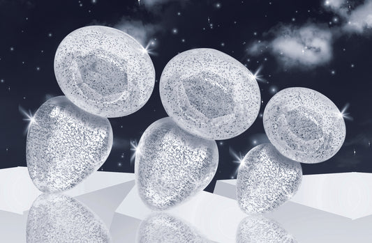 Glitter Gem Anal Plug Set - Silver Glitter Gem Anal Plug Set - Silver - UABDSM