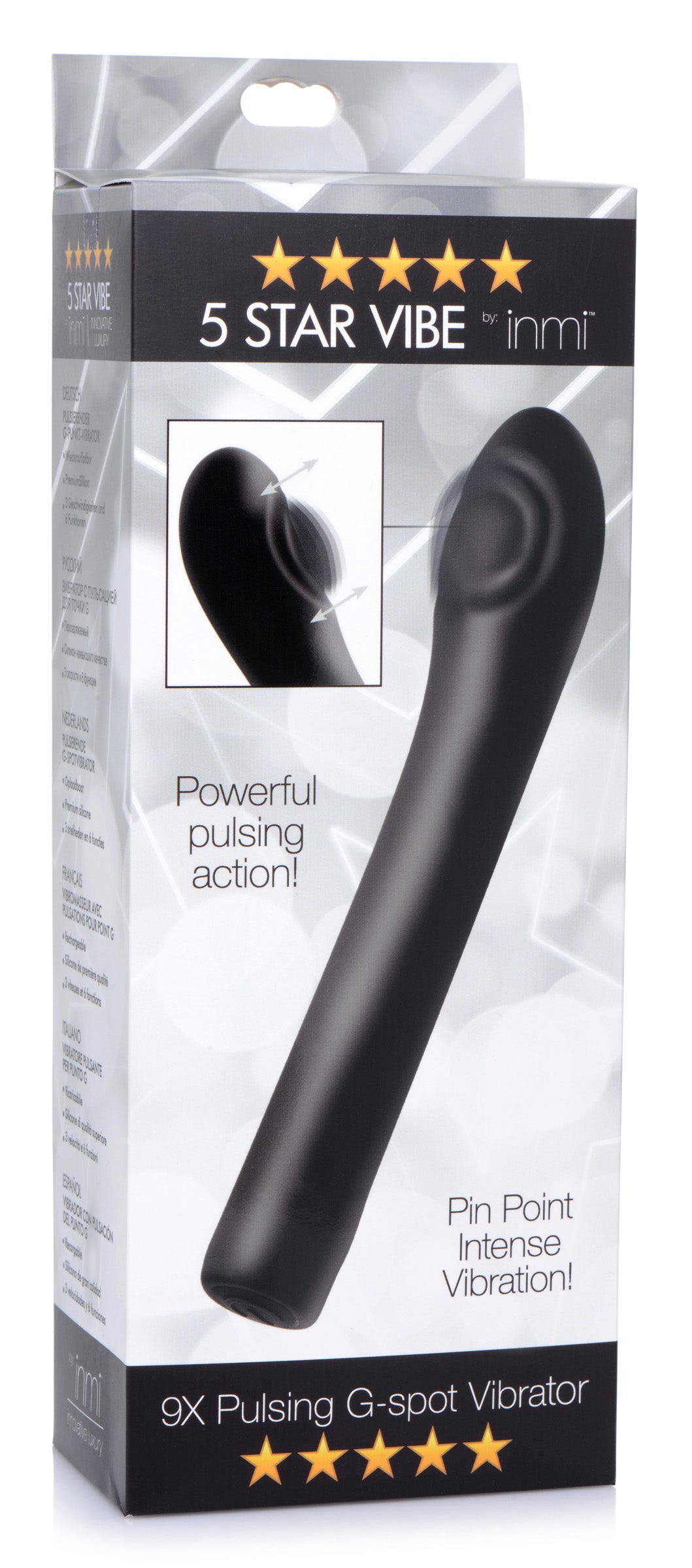 5 Star 9X Pulsing G-spot Silicone Vibrator - Black - UABDSM