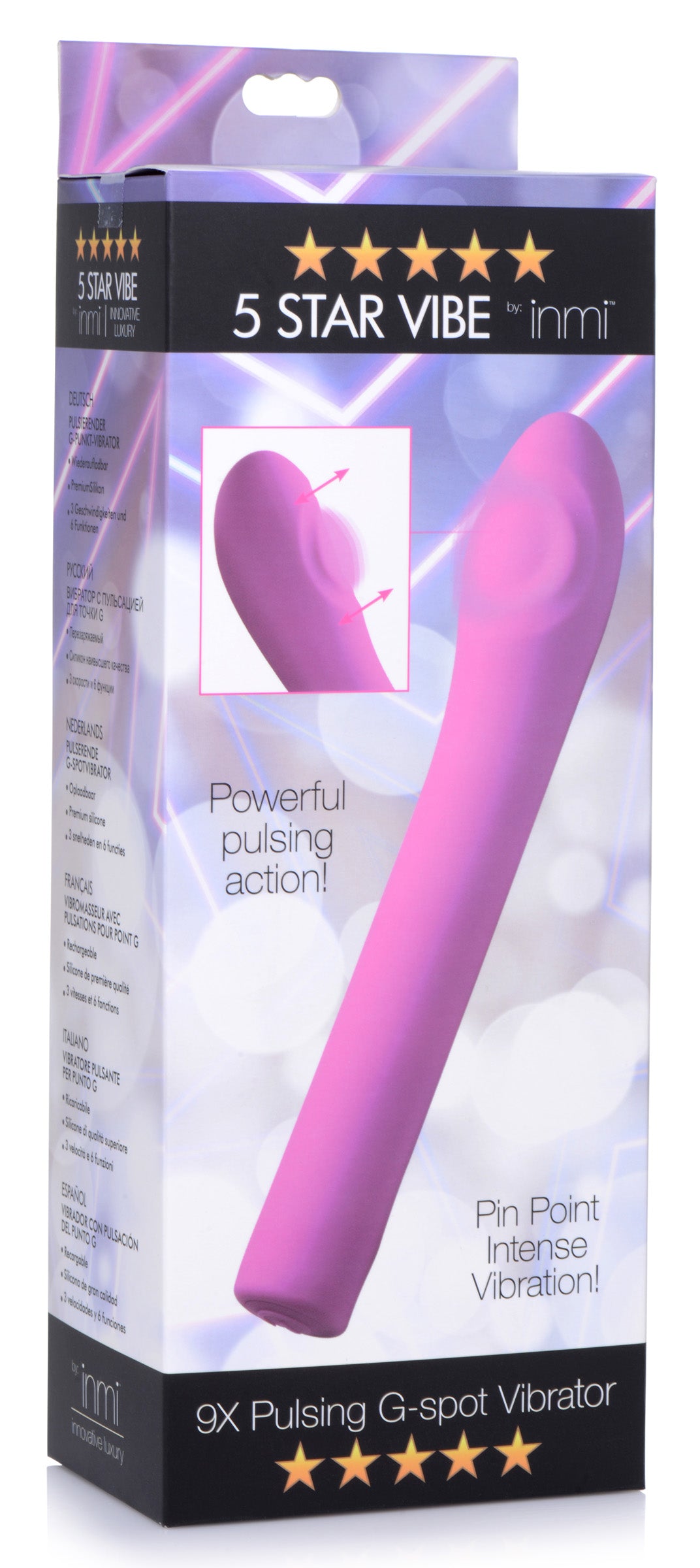 5 Star 9X Pulsing G-spot Silicone Vibrator - Pink - UABDSM