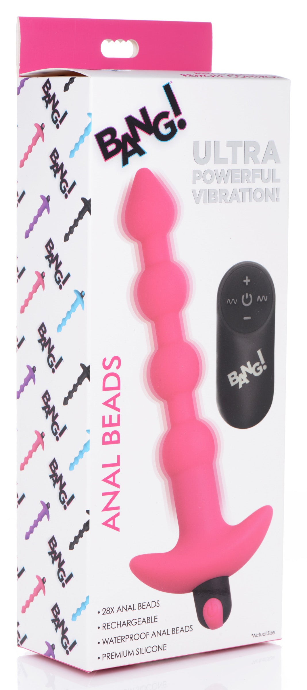 Remote Control Vibrating Silicone Anal Beads - Pink - UABDSM