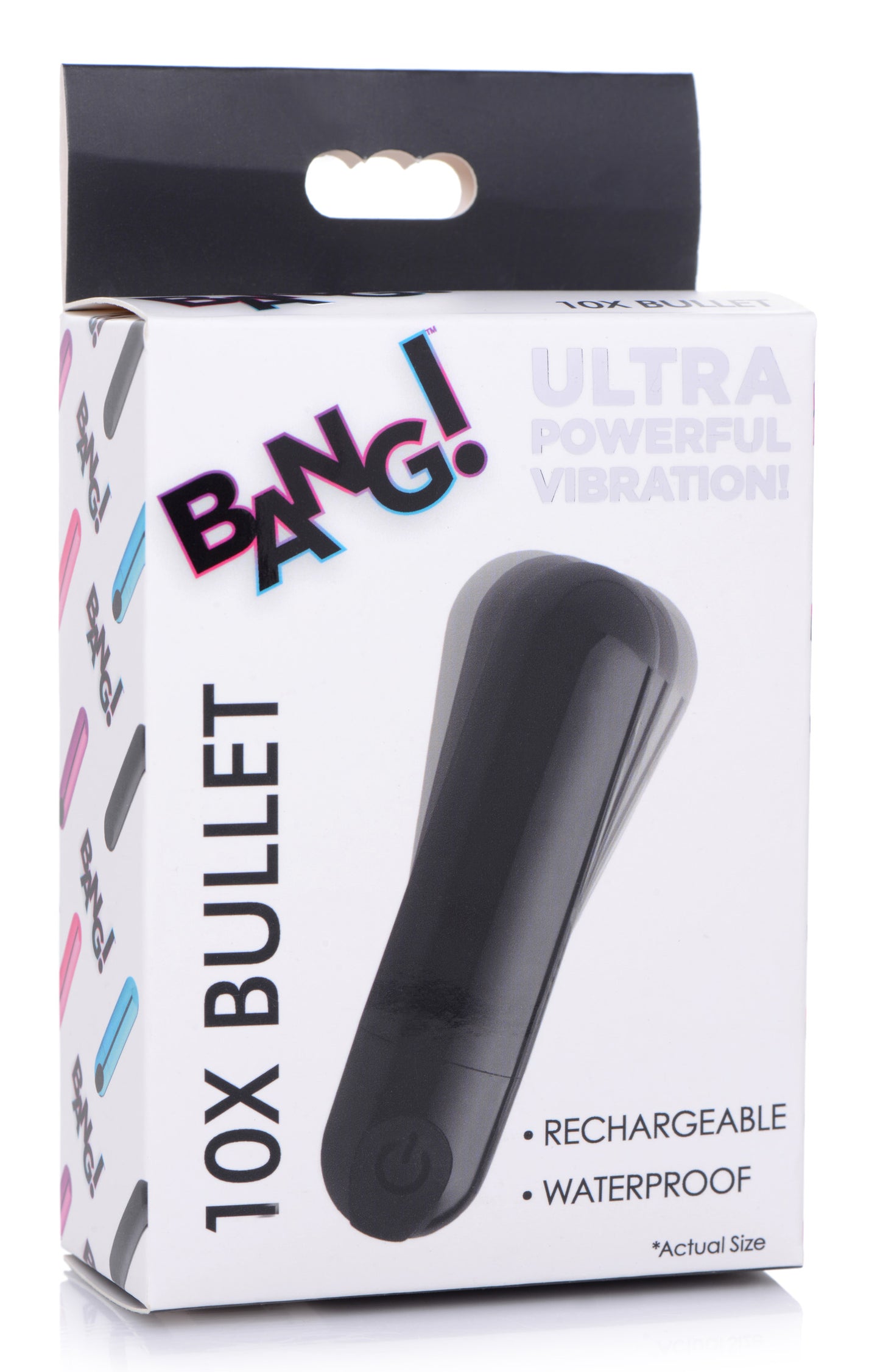 10X Rechargeable Vibrating Metallic Bullet - Black - UABDSM