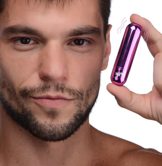 10X Rechargeable Vibrating Metallic Bullet - Purple - UABDSM