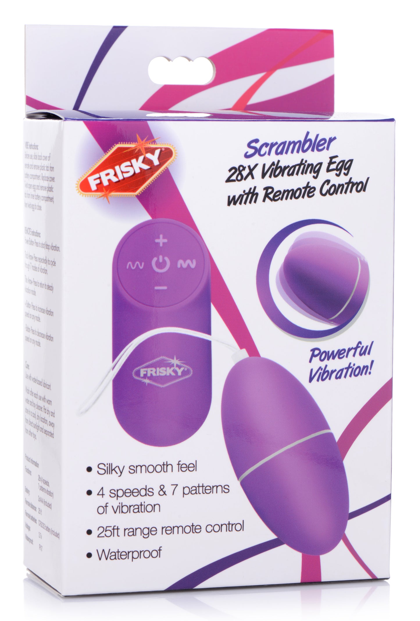 28X Scrambler Vibrating Egg with Remote Control - Purple - UABDSM