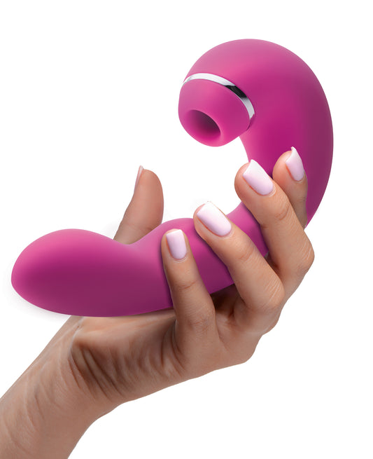 Shegasm 5 Star 10X Tapping G-Spot Silicone Vibrator with Suction - Pink - UABDSM
