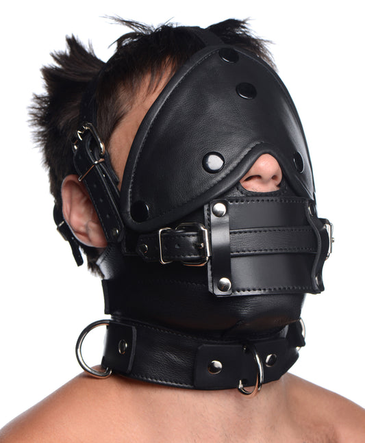Leather Head Harness with Removeable Gag Leather Head Harness with Removeable Gag - UABDSM