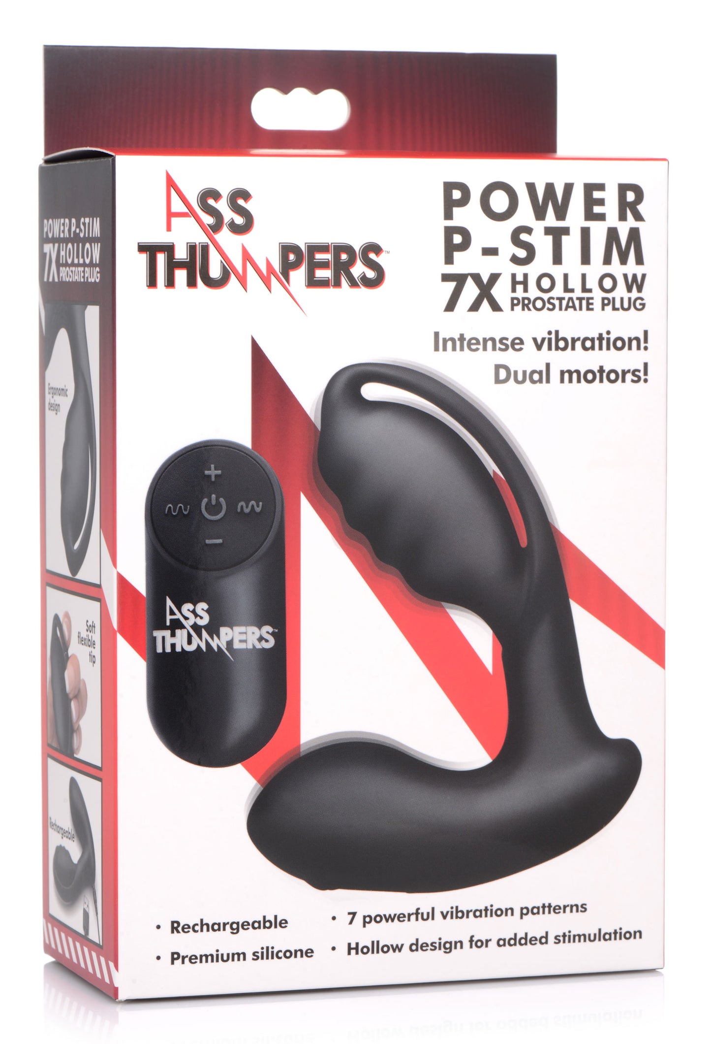7X Power P-Stim Hollow Silicone Prostate Plug - UABDSM