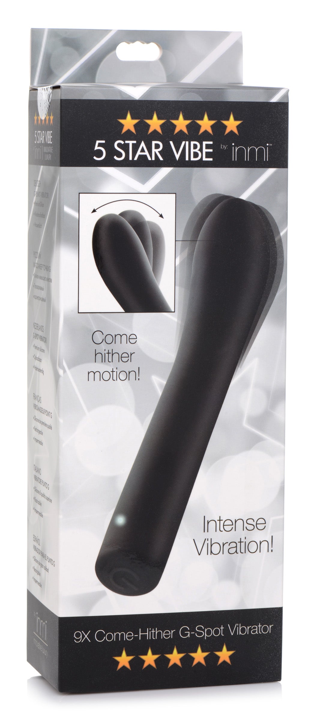 5 Star 9X Come-Hither G-Spot Silicone Vibrator - Black - UABDSM