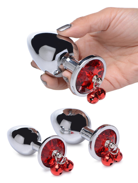 Red Gem with Bells Anal Plug Set Red Gem with Bells Anal Plug Set - UABDSM