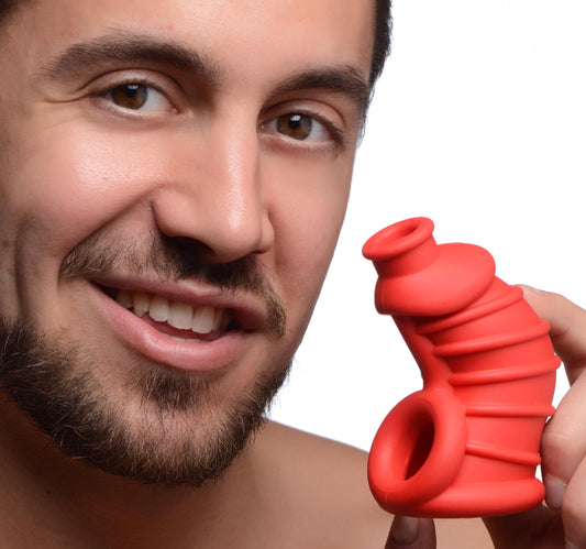 Red Chamber Silicone Chastity Cage - UABDSM