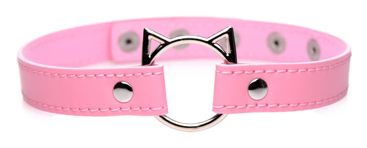 Kinky Kitty Ring Slim Choker - Pink - UABDSM