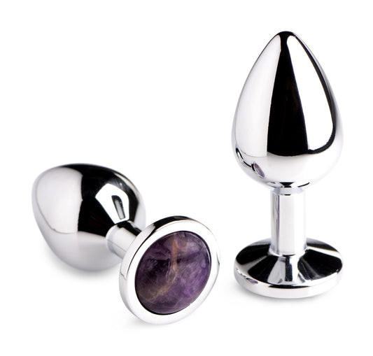 Genuine Amethyst Gemstone Anal Plug - Large - UABDSM