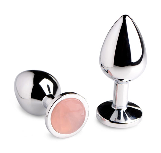 Authentic Rose Quartz Gemstone Anal Plug - Large - UABDSM