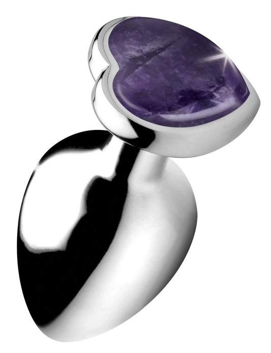 Genuine Amethyst Gemstone Heart Anal Plug - Large Genuine Amethyst Gemstone Heart Anal Plug - Large - UABDSM