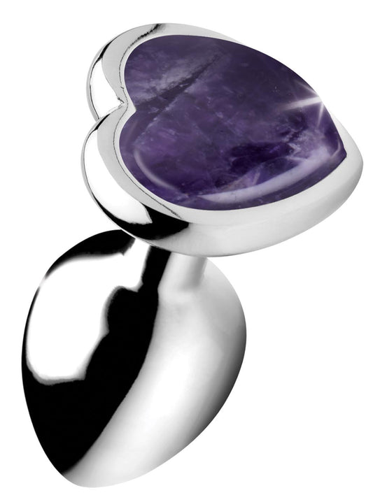 Genuine Amethyst Gemstone Heart Anal Plug - Small Genuine Amethyst Gemstone Heart Anal Plug - Small - UABDSM