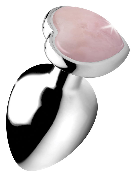 Authentic Rose Quartz Gemstone Heart Anal Plug - Large Authentic Rose Quartz Gemstone Heart Anal Plug - Large - UABDSM