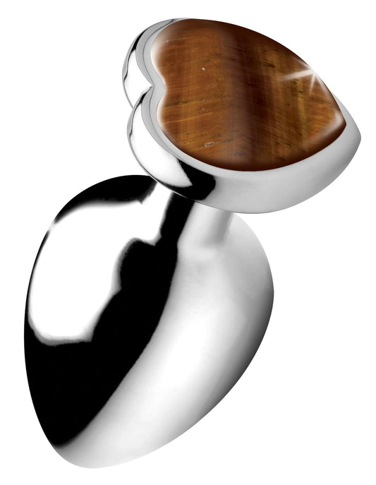 Authentic Tigers Eye Gemstone Heart Anal Plug - Large Authentic Tigers Eye Gemstone Heart Anal Plug - Large - UABDSM