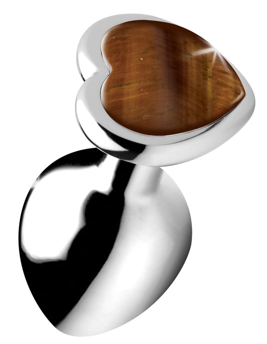 Authentic Tigers Eye Gemstone Heart Anal Plug - Medium Authentic Tigers Eye Gemstone Heart Anal Plug - Medium - UABDSM