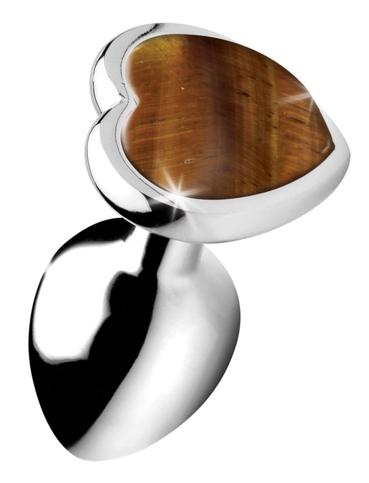 Authentic Tigers Eye Gemstone Heart Anal Plug - Small Authentic Tigers Eye Gemstone Heart Anal Plug - Small - UABDSM