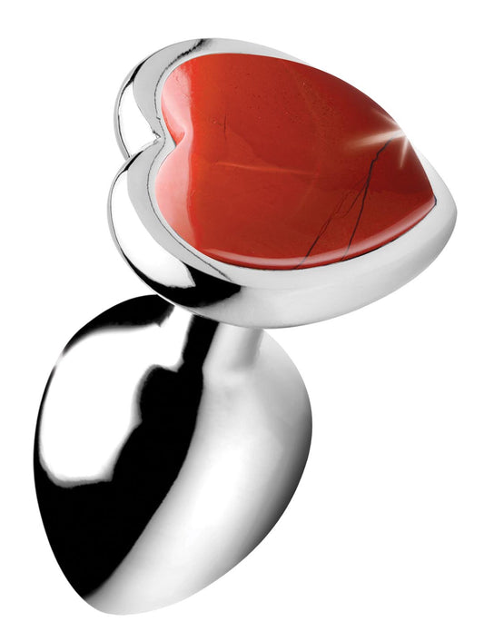 Authentic Red Jasper Gemstone Heart Anal Plug - Small Authentic Red Jasper Gemstone Heart Anal Plug - Small - UABDSM