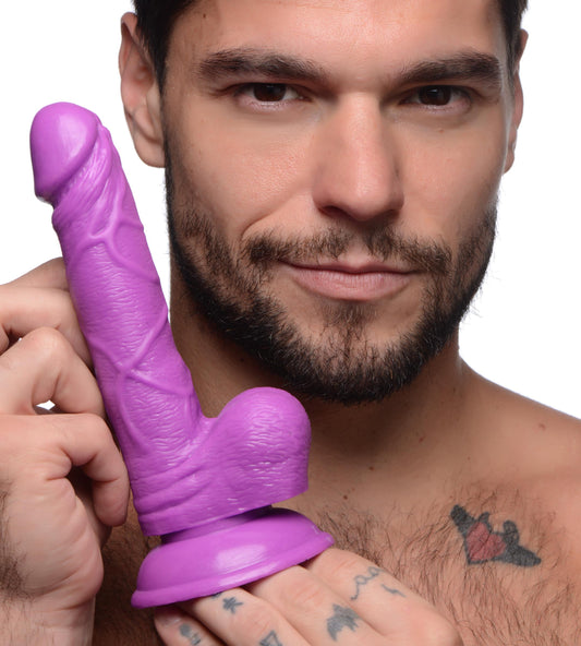 6.5 Inch Dildo with Balls - Purple - UABDSM