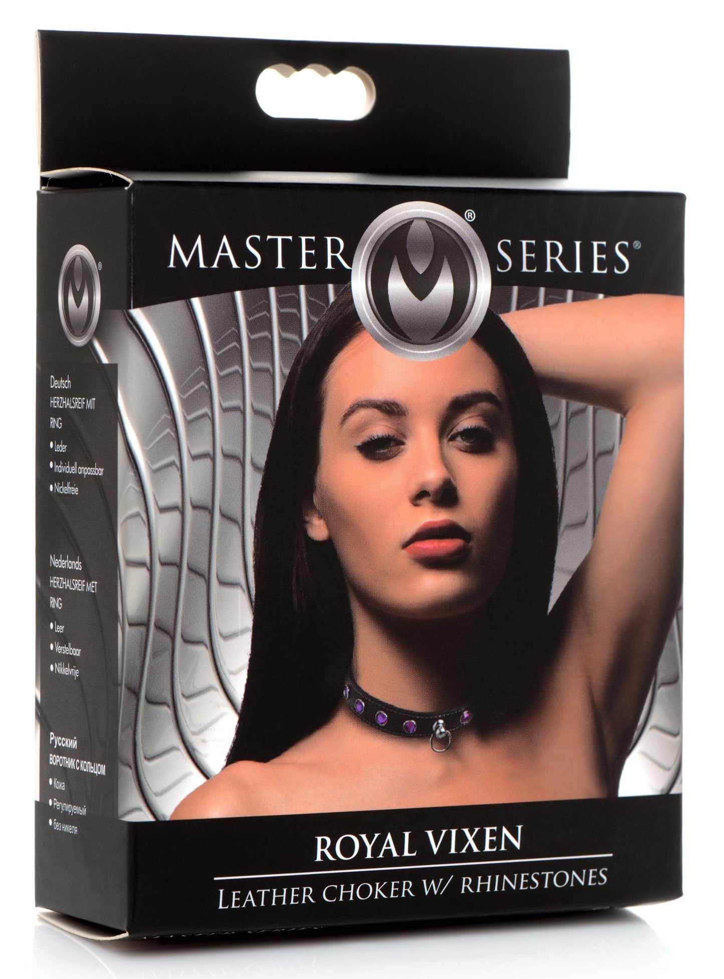 Royal Vixen Leather Choker with Rhinestones - Purple - UABDSM