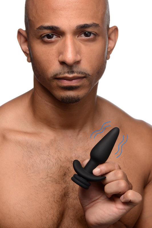 Interchangeable 10X Vibrating Silicone Anal Plug with Remote - Small - UABDSM