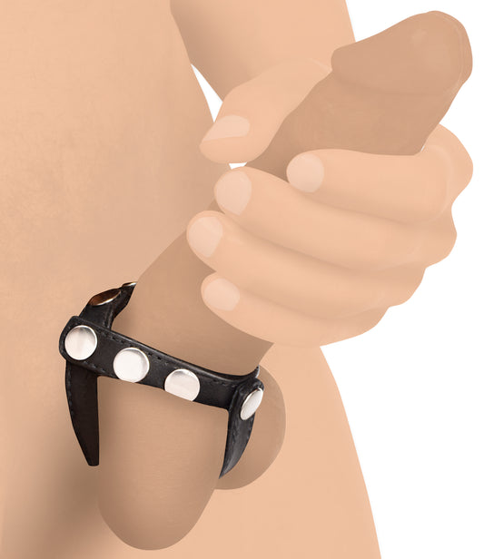 Leather Snap-on Cock Harness - Black Leather Snap-on Cock Harness - Black - UABDSM