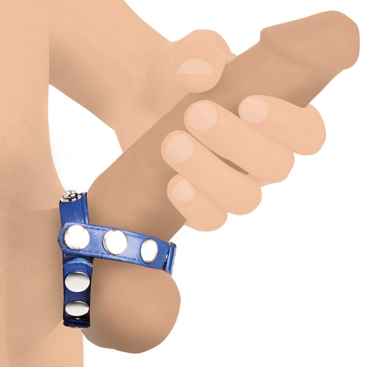 Leather Snap-on Cock Harness - Blue Leather Snap-on Cock Harness - Blue - UABDSM