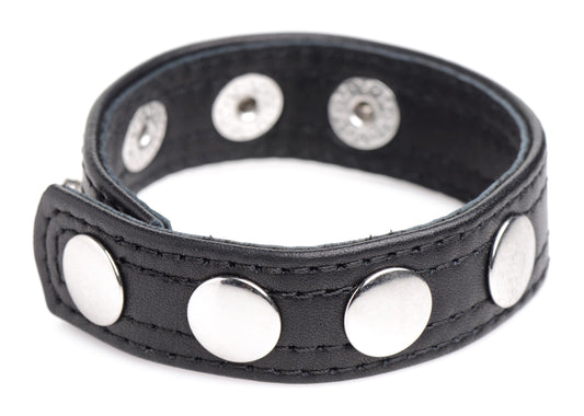 Leather Speed Snap Cock Ring - Black - UABDSM