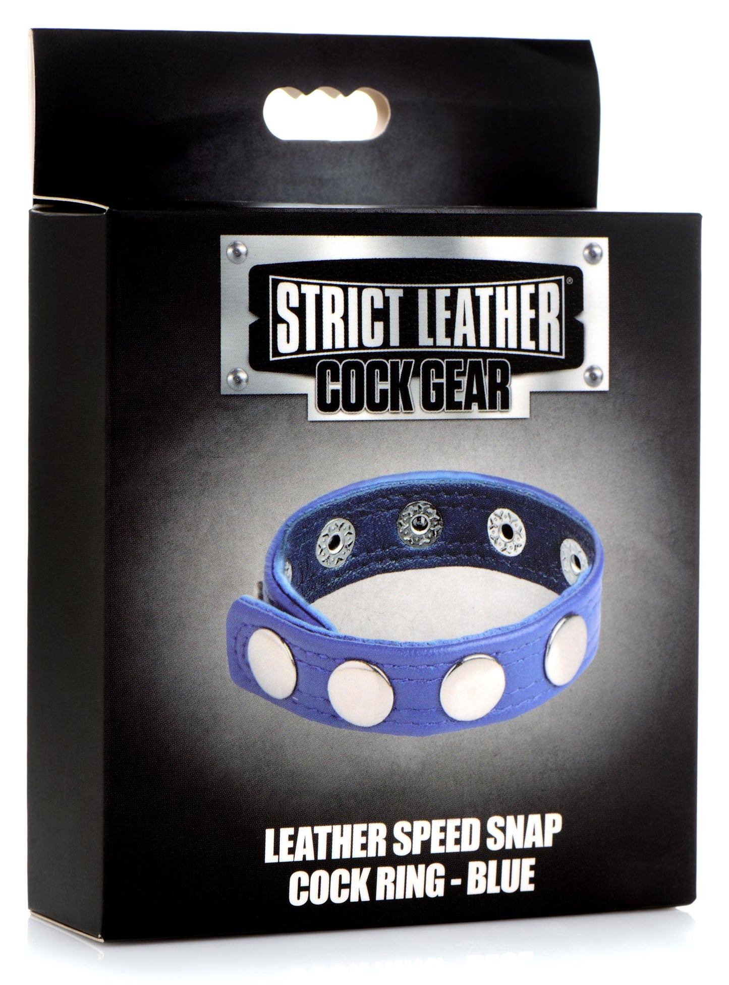 Leather Speed Snap Cock Ring - Blue - UABDSM