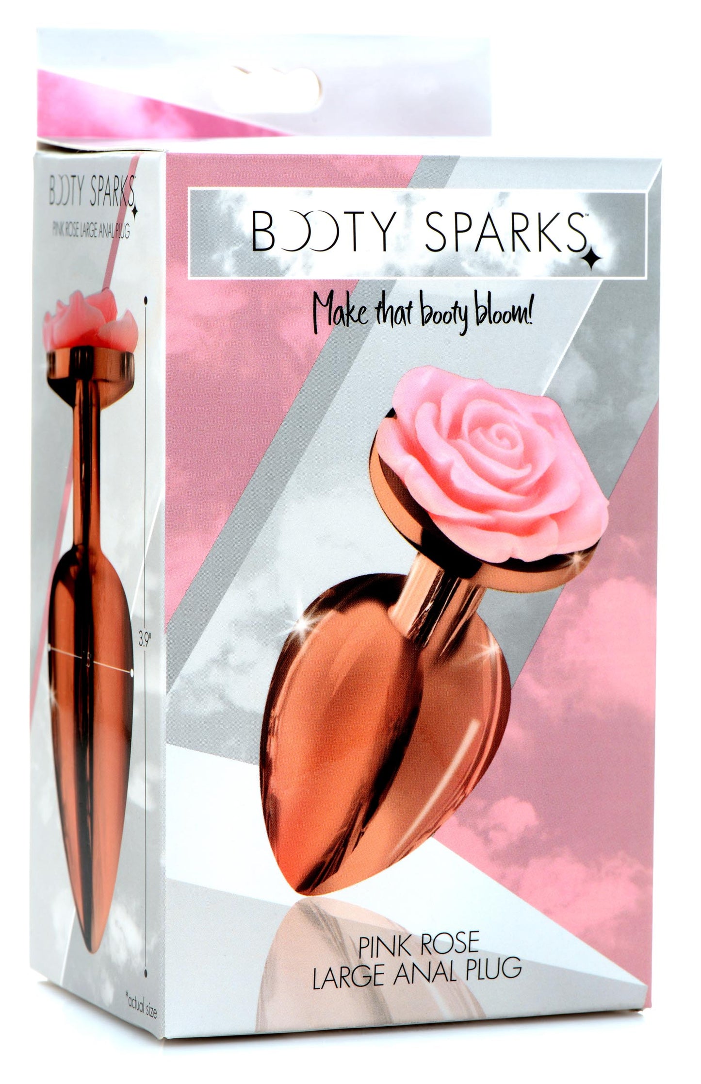 Rose Gold Anal Plug with Pink Flower - Large - UABDSM