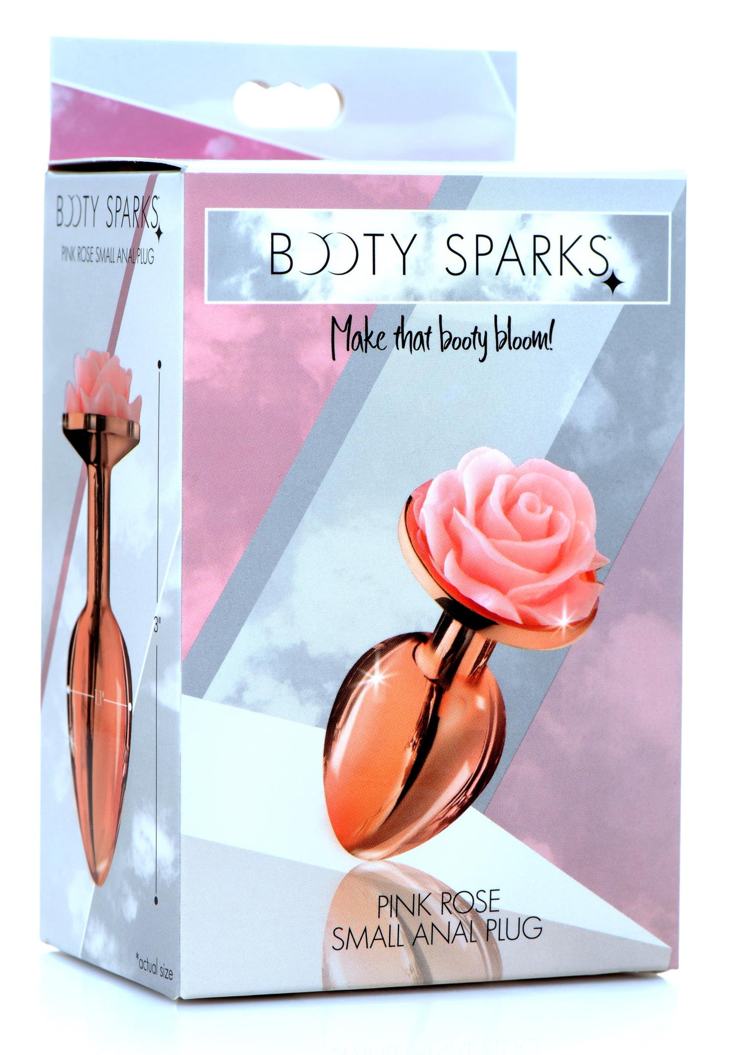 Rose Gold Anal Plug with Pink Flower - Small - UABDSM