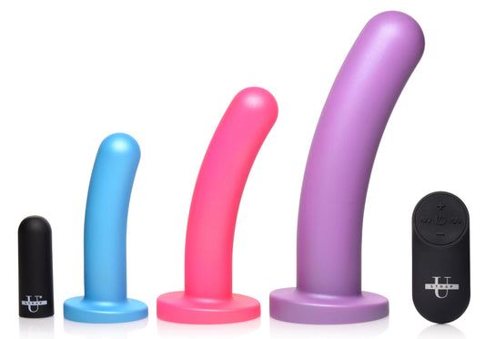 Triple Peg 28X Vibrating Silicone Dildo Set with Remote Control Triple Peg 28X Vibrating Silicone Dildo Set with Remote Control - UABDSM
