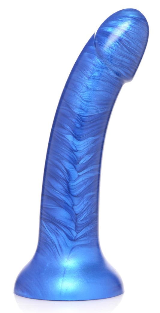 7 Inch Metallic Silicone Dildo - Blue - UABDSM