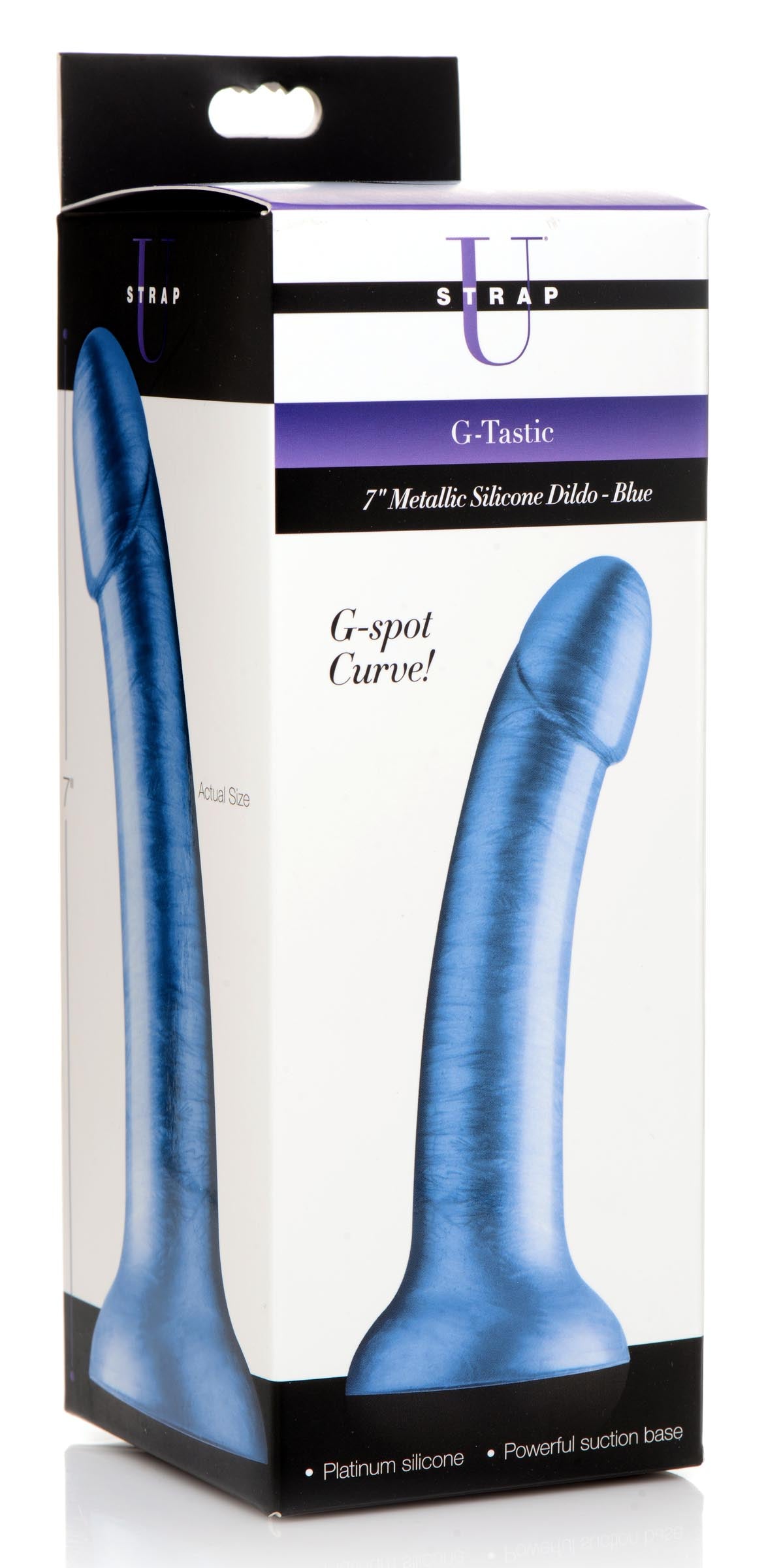 7 Inch Metallic Silicone Dildo - Blue - UABDSM