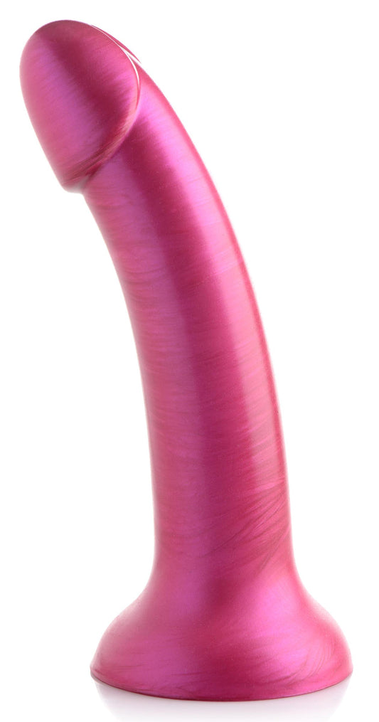 7 Inch Metallic Silicone Dildo - Pink - UABDSM