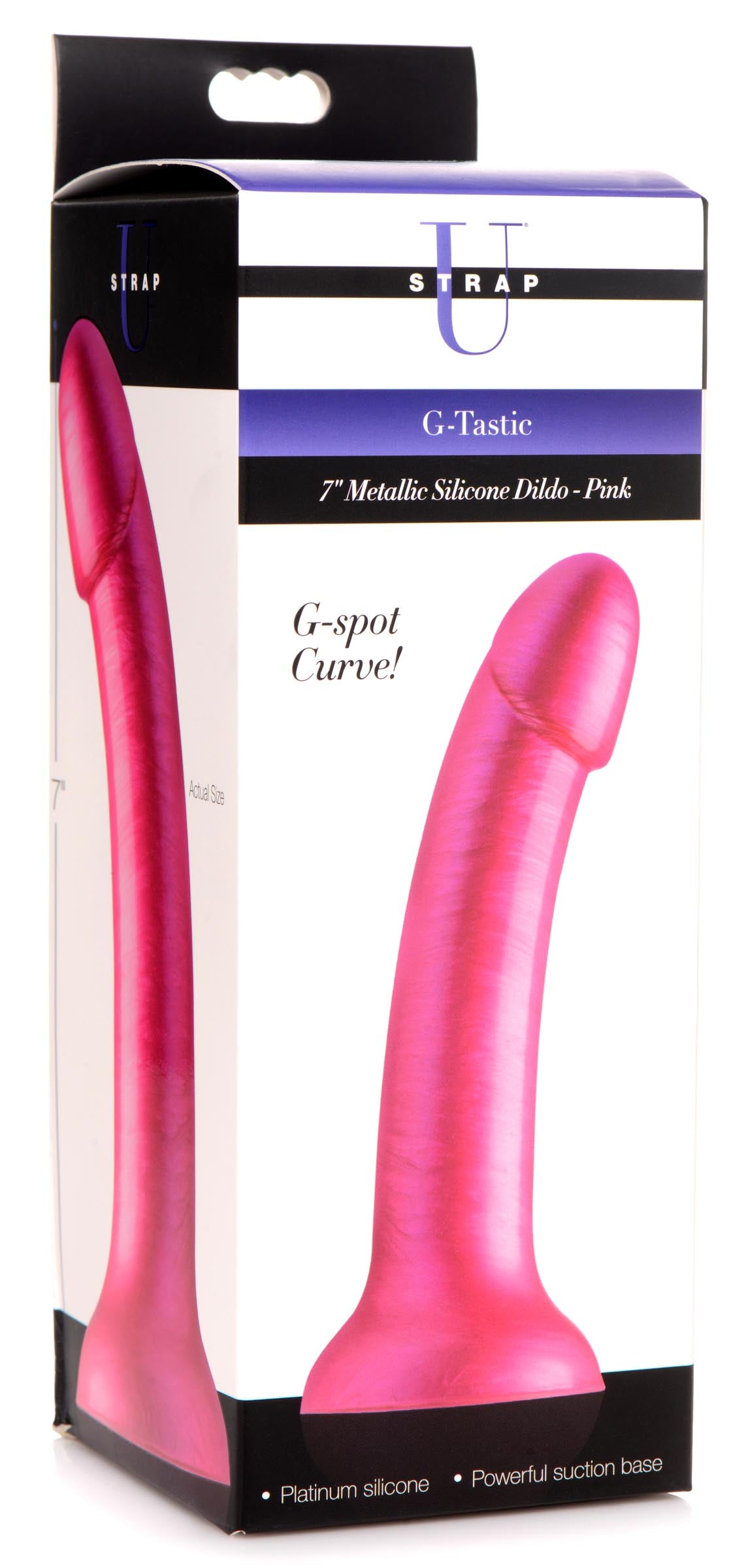 7 Inch Metallic Silicone Dildo - Pink - UABDSM