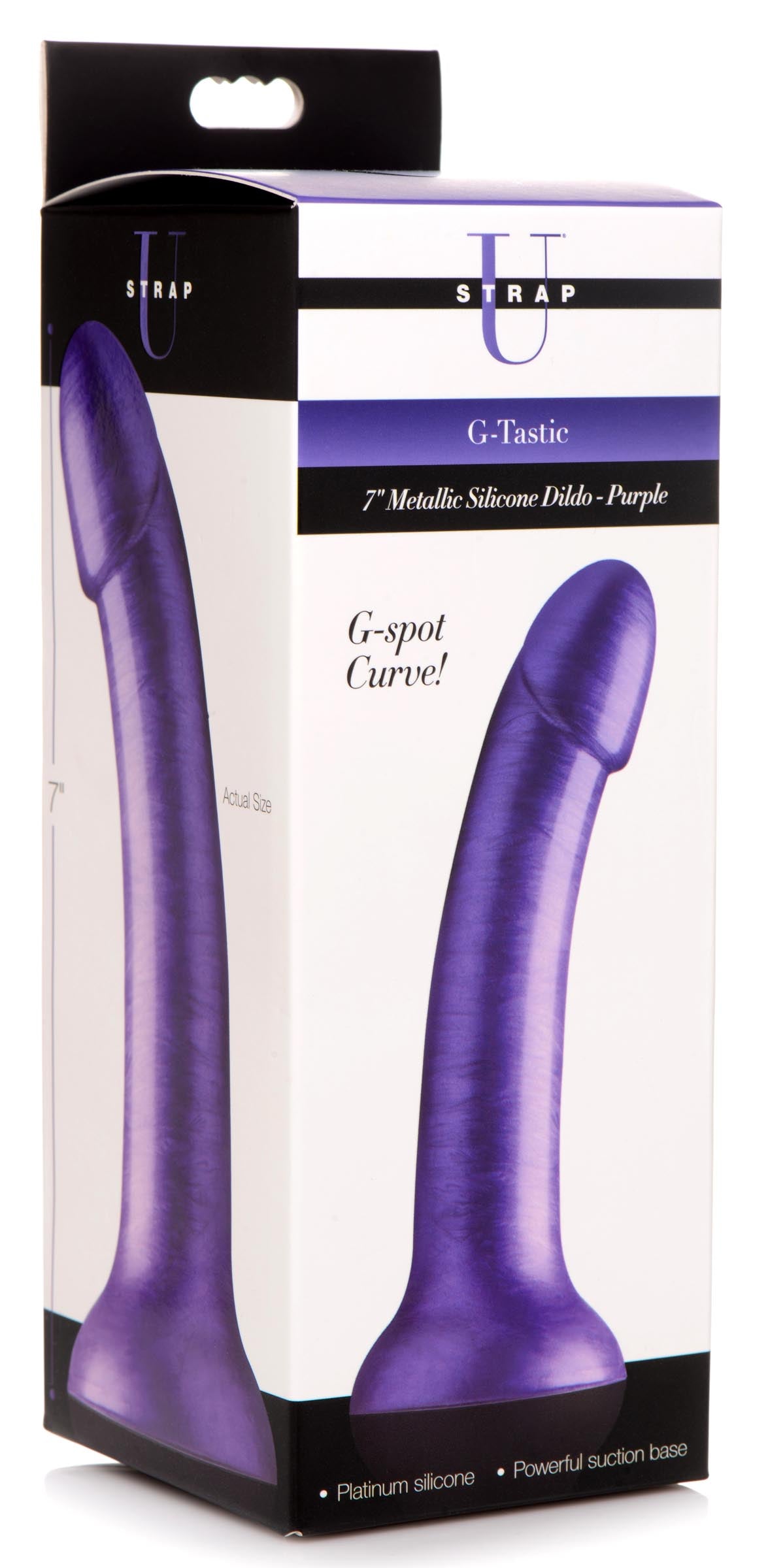 7 Inch Metallic Silicone Dildo - Purple - UABDSM