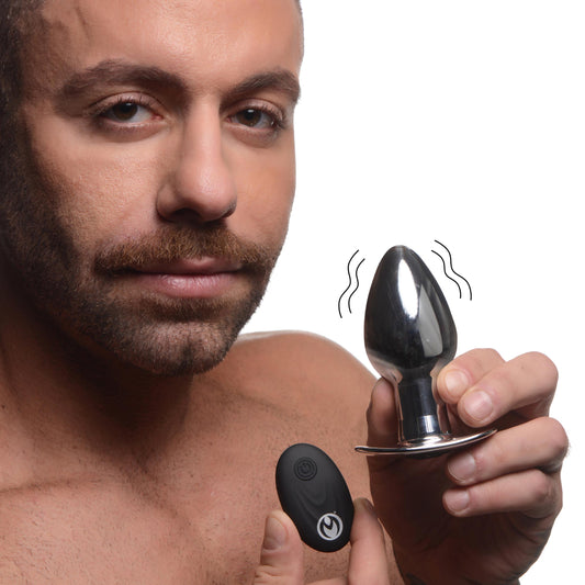 Chrome Blast 7X Rechargeable Butt Plug with Remote Control - Large - UABDSM