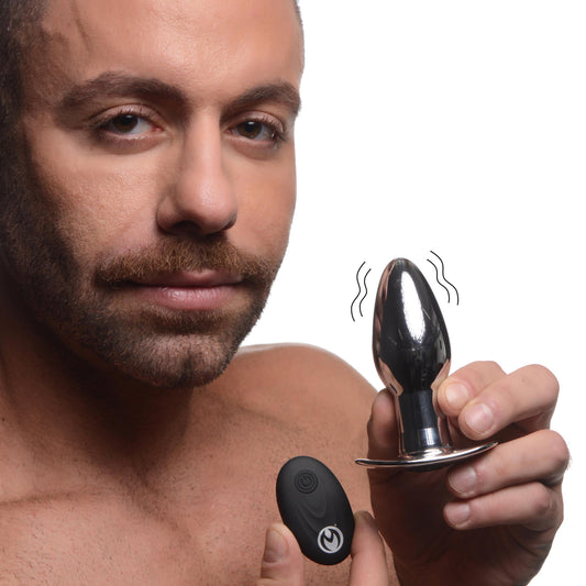 Chrome Blast 7X Rechargeable Butt Plug with Remote Control - Small - UABDSM