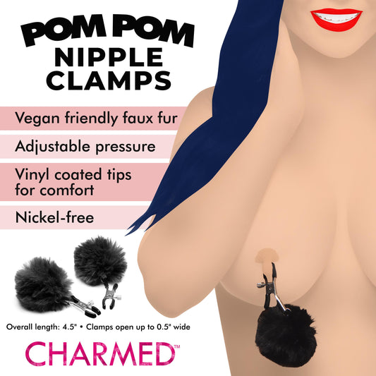 Pom Pom Nipple Clamps - Black - UABDSM