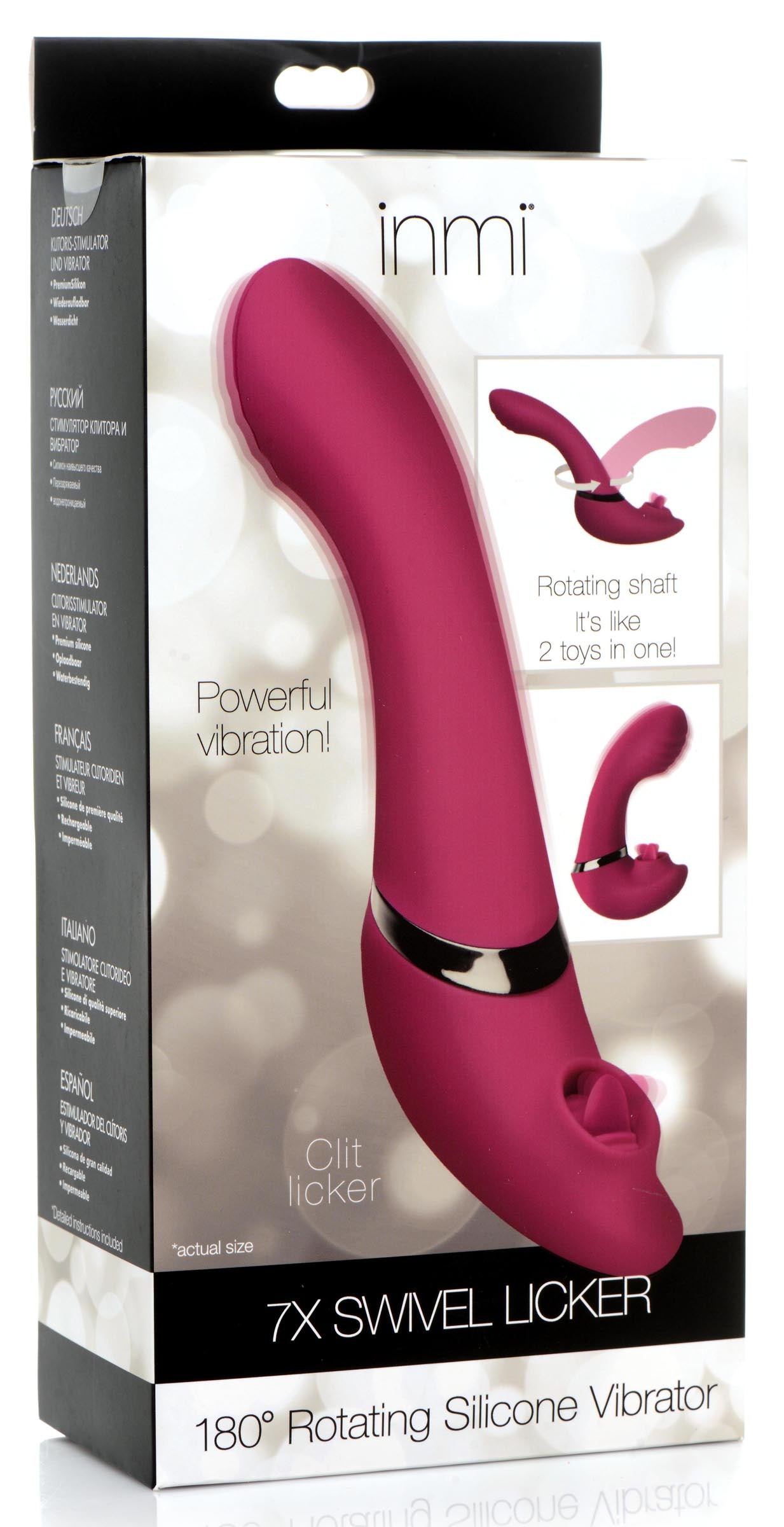 7X 180 Degree Rotating Silicone Swivel Licking Vibrator - UABDSM