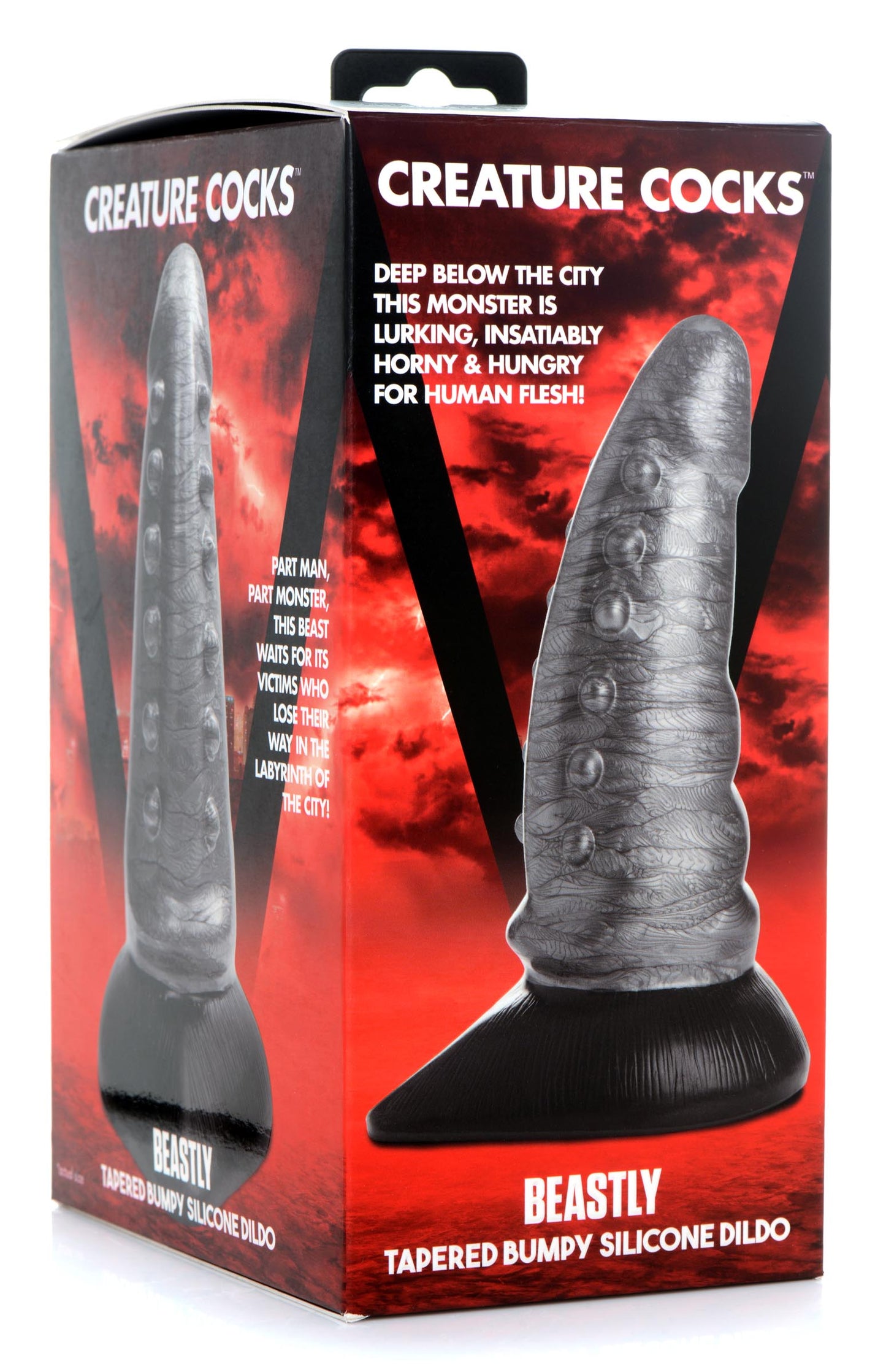 Beastly Tapered Bumpy Silicone Dildo - UABDSM