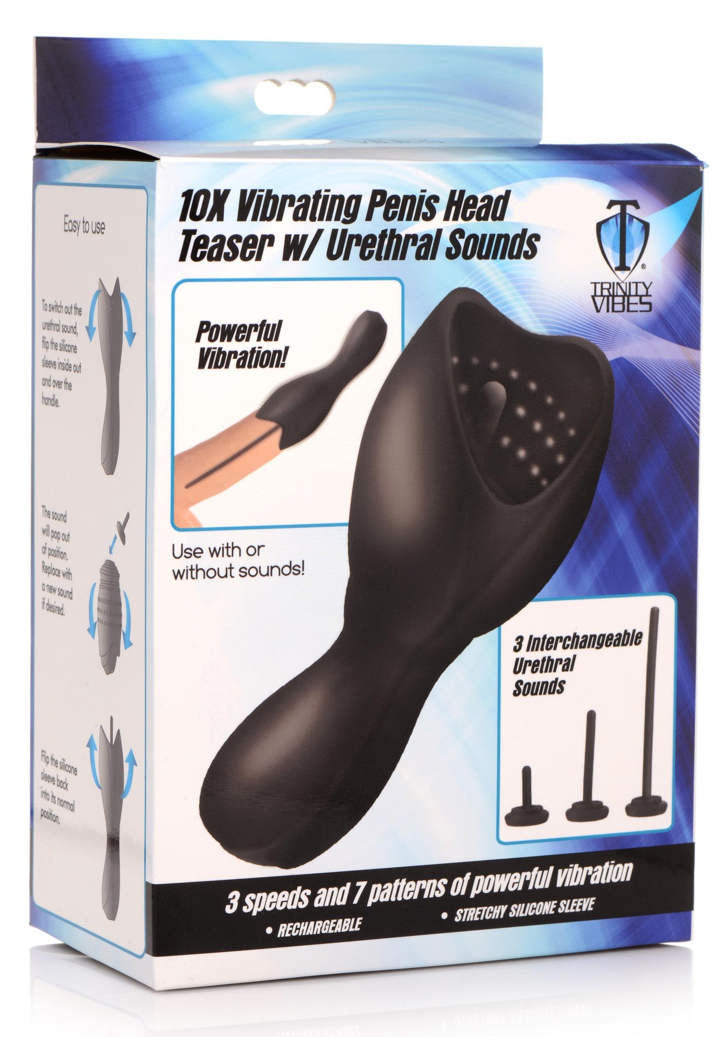 10X Vibrating Penis Head Teaser with Urethral Sounds - UABDSM